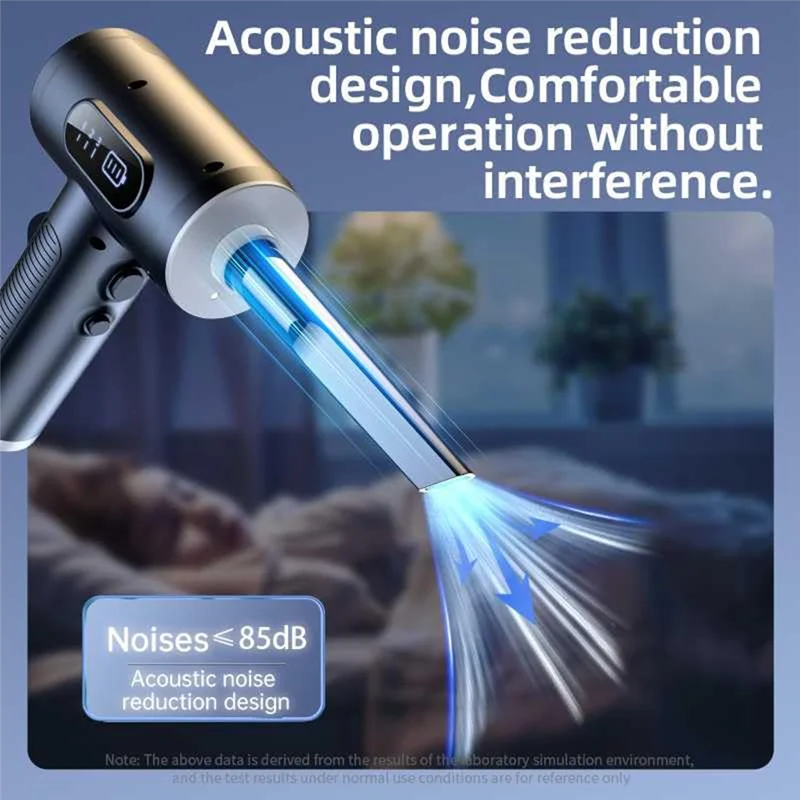 منفضة هواء مضغوط ABSF، 3 تروس إلى 100000 دورة في الدقيقة منفاخ هواء كهربائي محمول لاسلكي، لتنظيف لوحة المفاتيح والكمبيوتر الشخصي