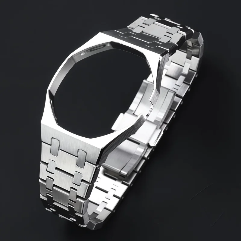 Stainless Steel Watch Case And Strap Mod Kit For Swatch X AP Royal Pop Pocket Changer To Wristwatch Personalized Accessories