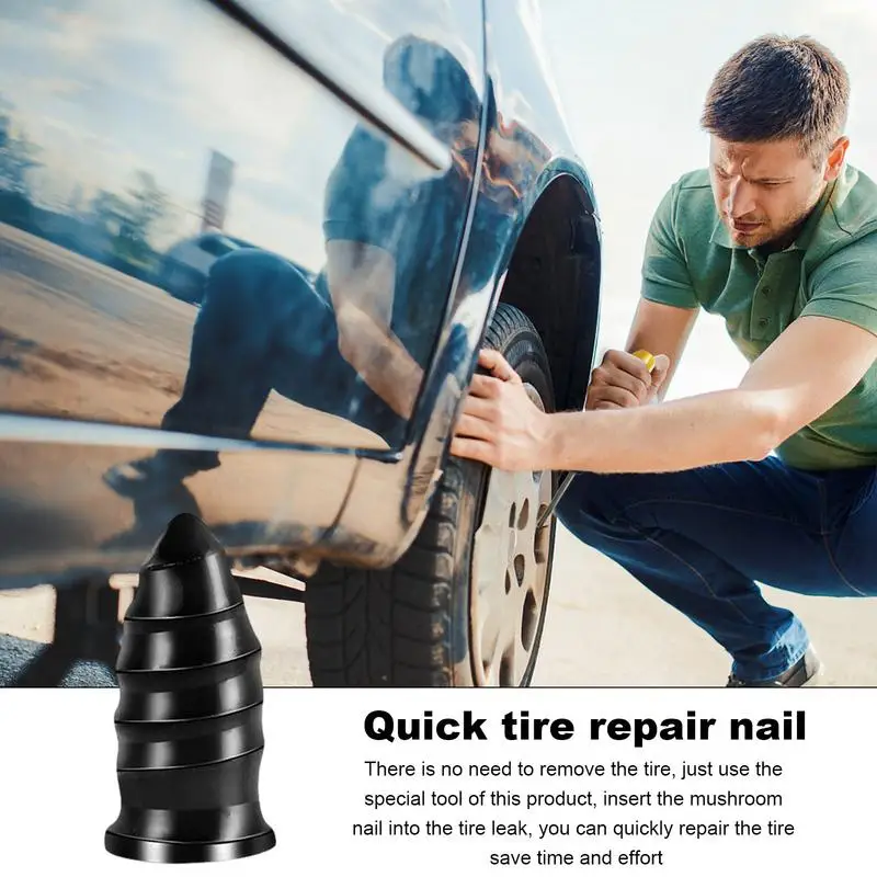 Tire Patch Kit 10 Pcs Rubber Screws Vacuum Tire Mending Tire Repair Plug Kit Tire Rubber Nail With Good Elasticity Fast Tool For