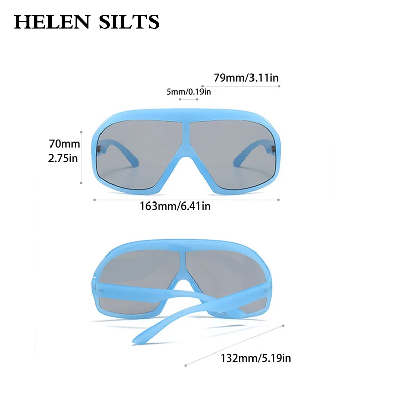 Vintage Oversized One Piece round Sunglasses for Women Men Brand Designer Fashion Colorful Eyewear Goggle Shades Sun Glasses