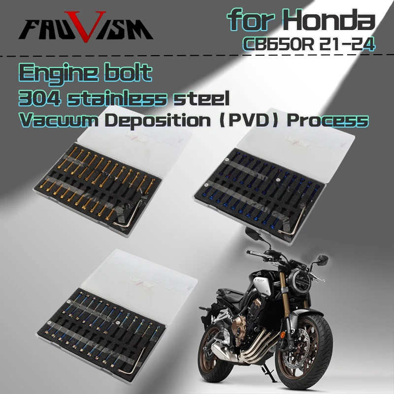 Sekrup Mesin untuk Honda CBR650R CB650R Suku Cadang Sepeda Motor Baut Baja Tahan Karat Penutup Magneto Mur Heksagonal 21-24