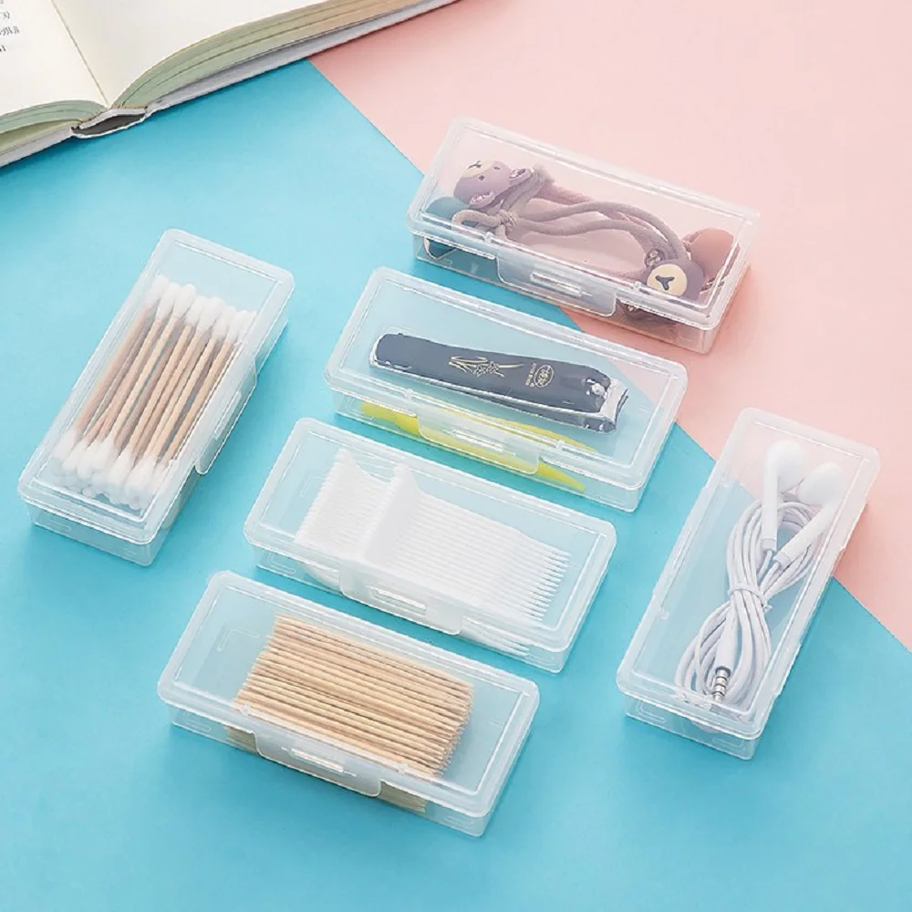 Portable Storage Box Travel Transparent Medicine Box Dustproof Makeup Cotton/Makeup Removal Cotton Sticker Box Storage Box