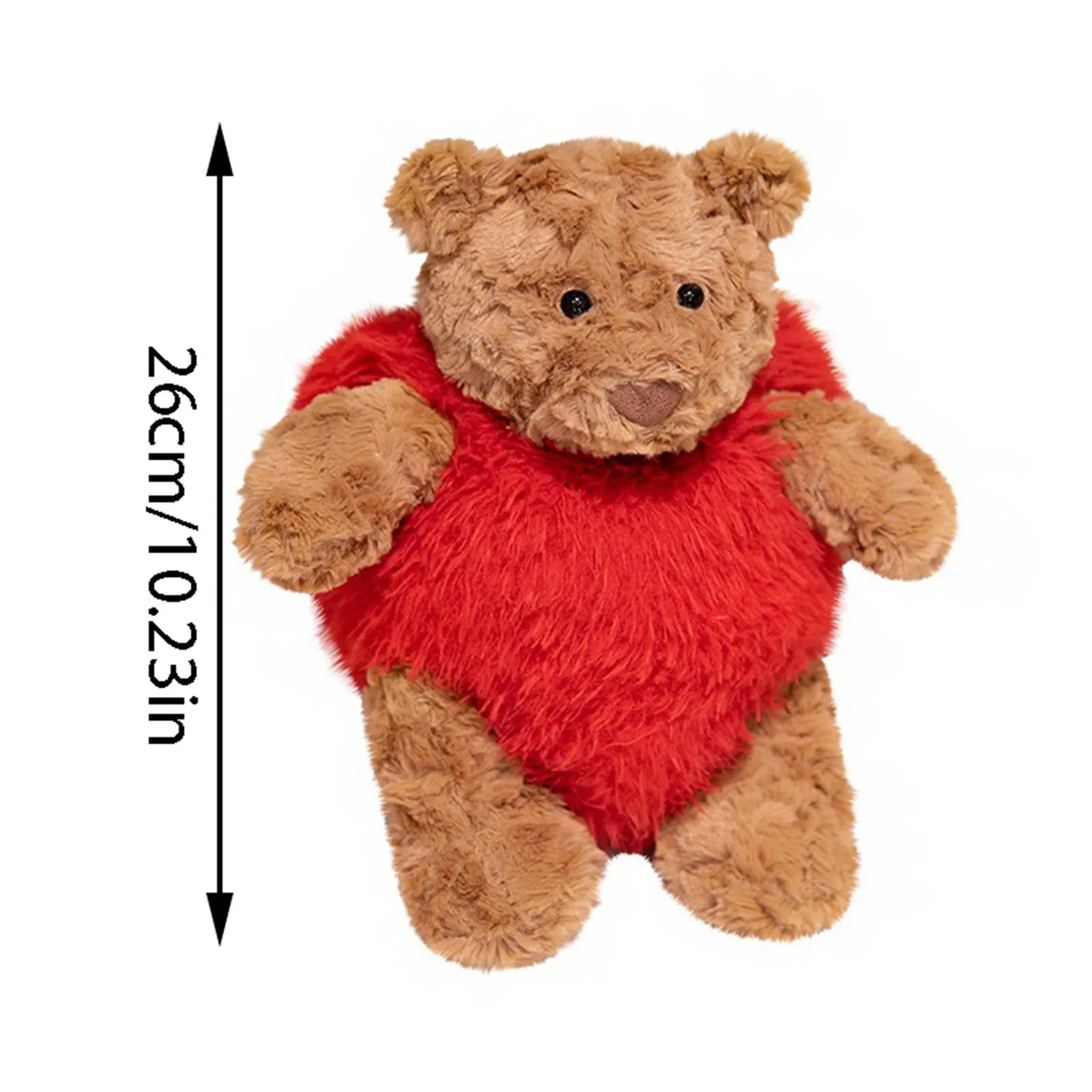 الإبداعية الدب البني يرتدي القلب الأحمر محشوة جميل الدب الطفل دمية أريكة وسادة عطلة الاحتفال لطيف هدية عيد الحب #5