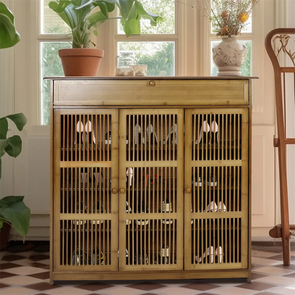 

Органайзер для обуви с защитой от запаха и вентиляцией, бамбуковая полка-держатель для хранения обуви