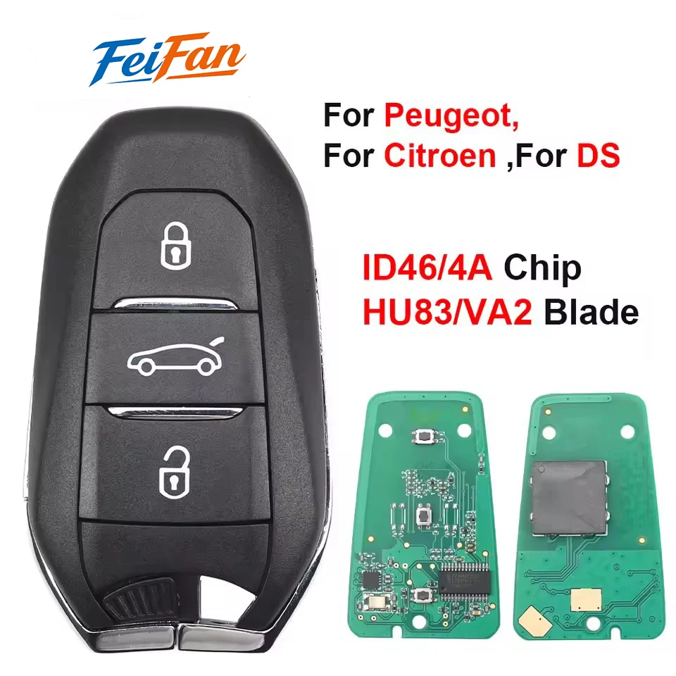 

FeiFan riginal For Citroen C4 C4L DS4 DS5 Peugeot 308 408 508 5008 Remote Key 434Mhz ID46 Hitag2 4A Hitag-AES Keyless Go