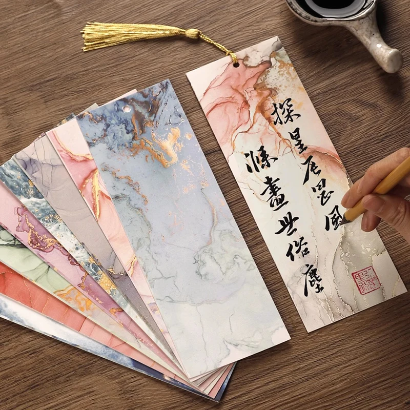 Classical Chinese Style Blank Bookmarks, Xuan Paper with Semi-raw Texture, for Calligraphy Poetry Sumi Ink Drawing