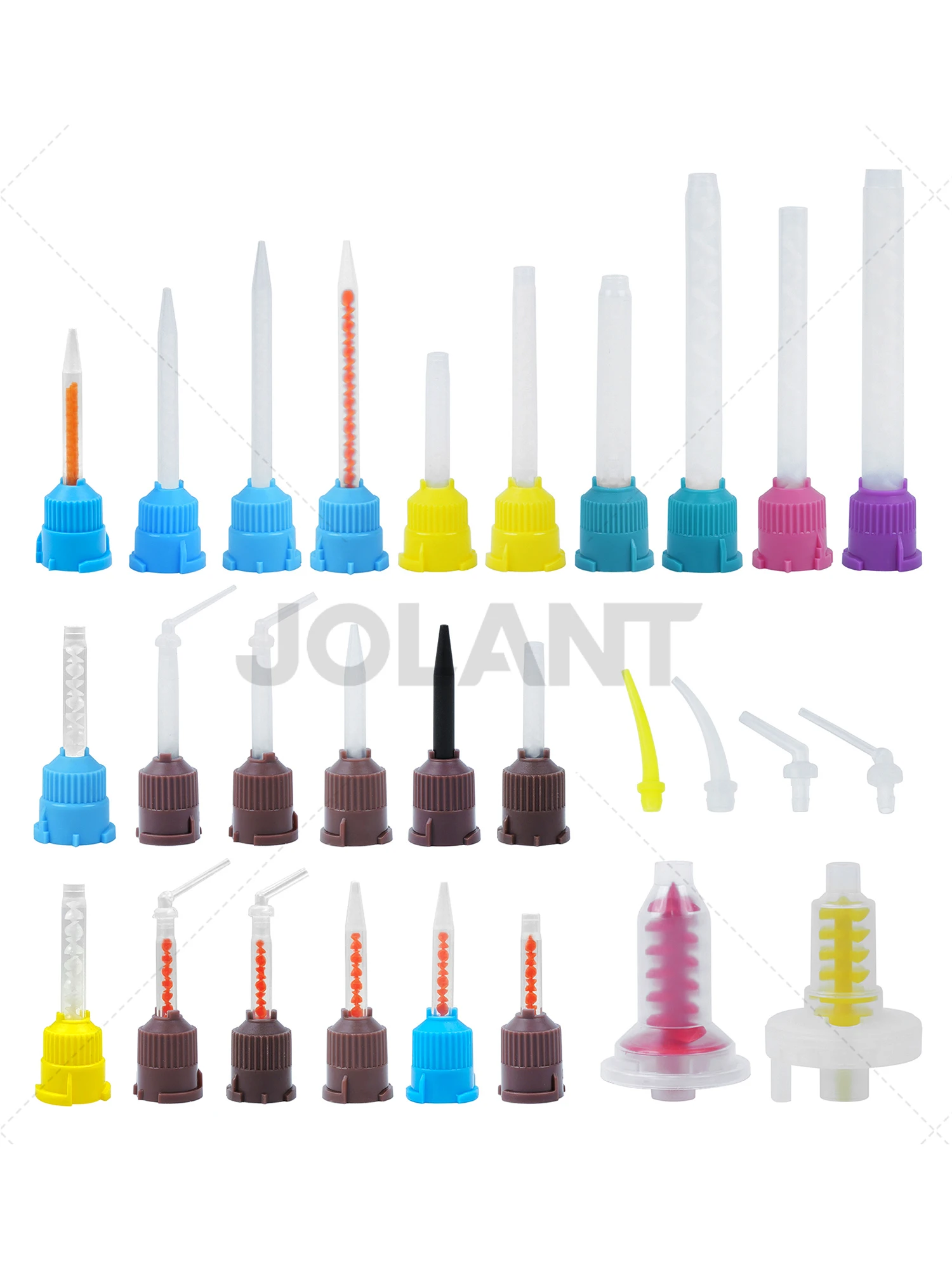 50 stks/zak JOLANT Tandheelkundige Mengtips Afdrukmaterialen Lab Prothese Laboratorium Buizen Wegwerp Siliconen Rubber Mengtips - afbeelding 2