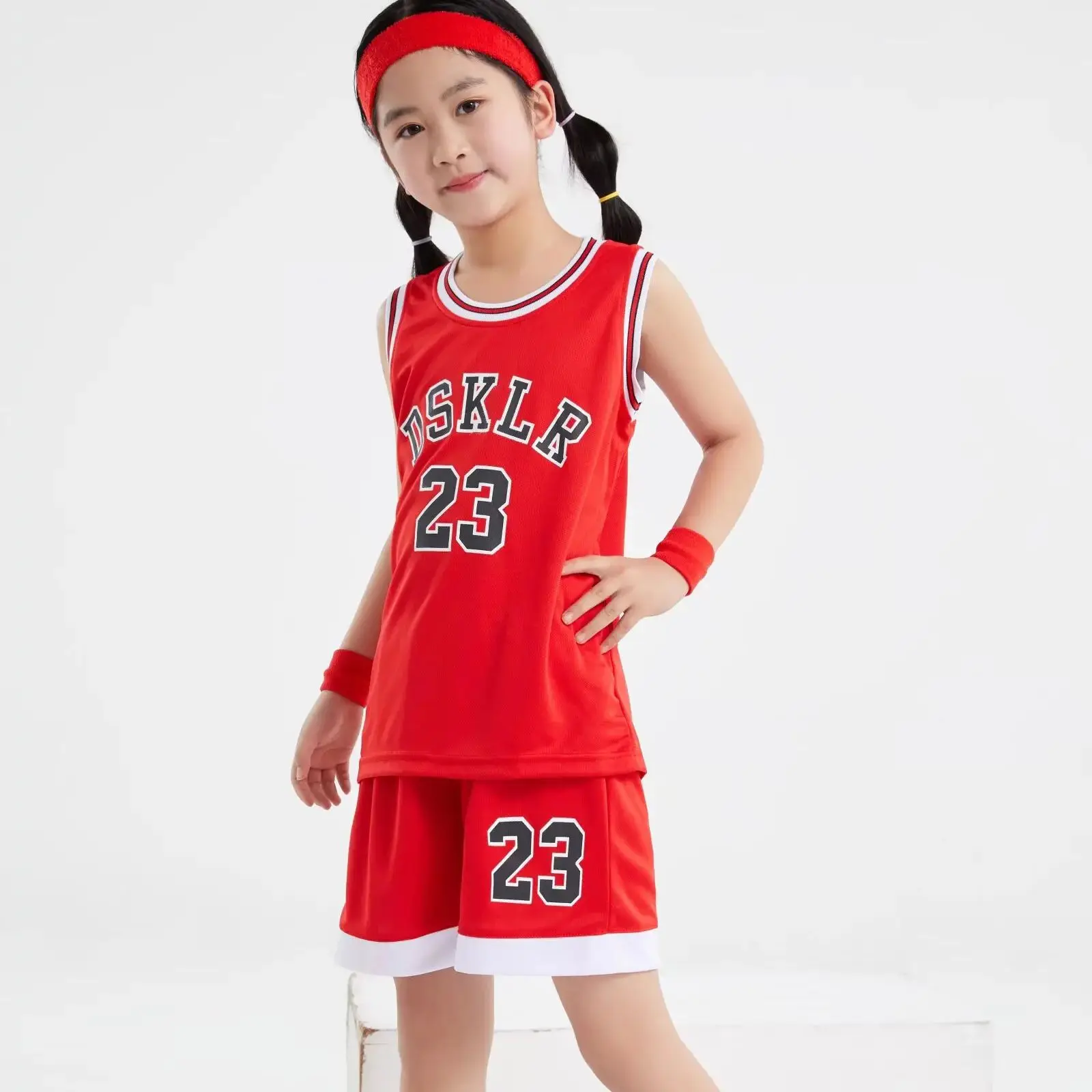 NEW 24/25 Children\'s clothing suit boy girl Fans Basketball Jerseys Bull 23  game team uniform training  Vest and shorts