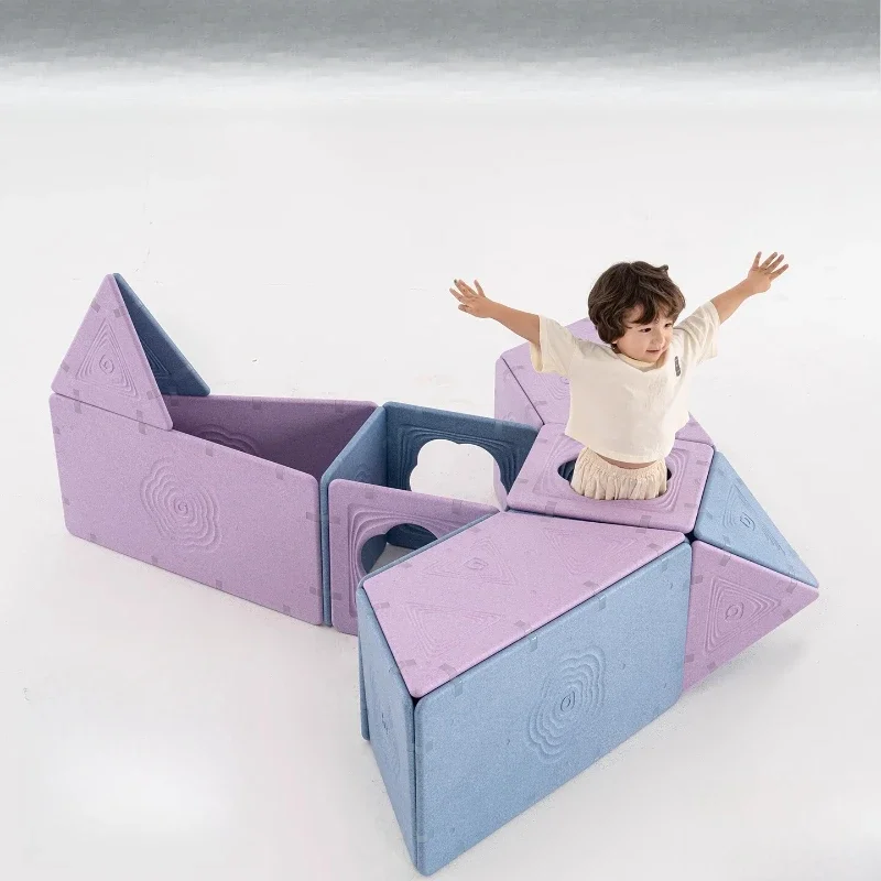 Children's large magnetic sheet space three-dimensional building block puzzle DIY castle ball pool household