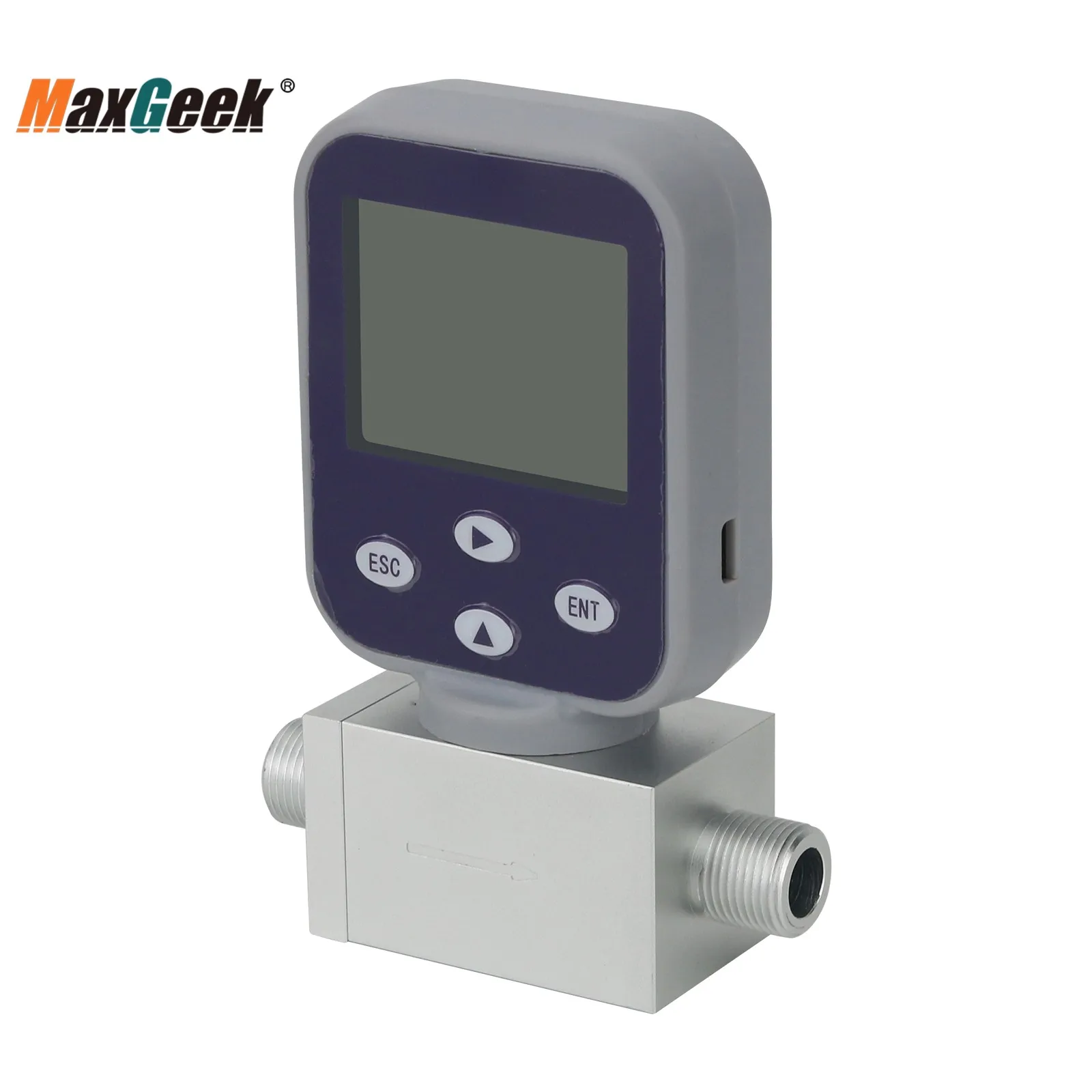 Maxgeek 0-50L/min Hydrogen Gas Flow Meter Miniature Thermal Gas Flow Meter Mass Gas Flow Meter with RS485 Output