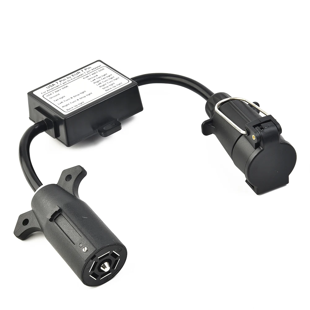 1pc Trailer Light Adapter Converts A Vehicle's 7-pin RV Blade Connector To A European Standard 7-pin Round-Plug Connector.