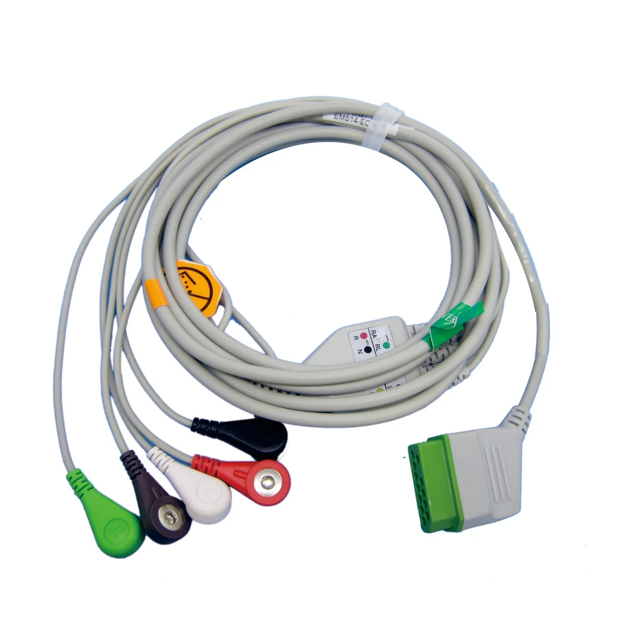 Compatible with 12PIN nihon kohden BSM2301,BSM-Patient ECG monitor 3/5 lead cable and electrode connector of Snap/Clip,AHA