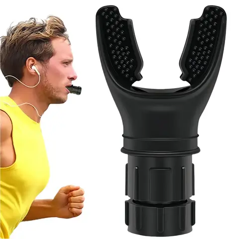 1PCS Treinador de Respiração, Treinador de Silicone Premium, Melhora os Padrões de Respiração, Níveis de Resistência Ajustáveis, Compacto, Portátil