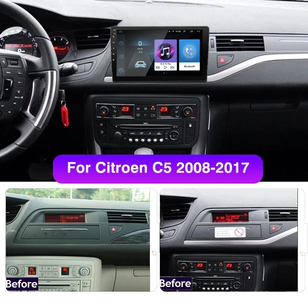 2 Din Android 12 Carplay Car Radio For Citroen C5 2008-2017 Autoradio Multimedia Video Player Navigation Subwoofer Autoradio