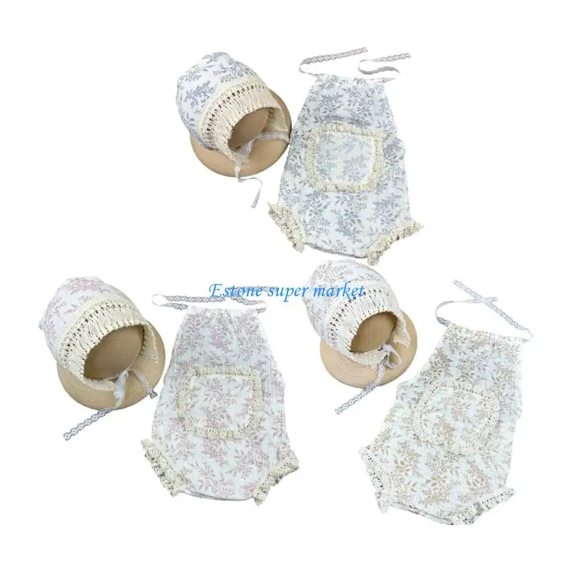 

090B Toddler Photo Clothes Newborns Photography Props Baby Costume Clothing Infant Supply Hat and Romper Outfit