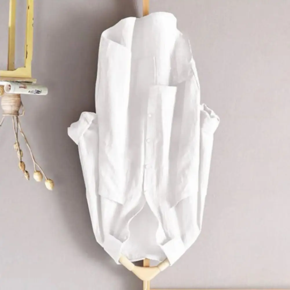 

Loose Fit Long Sleeve 2025 Women Blouses Shirt Double Pockets Longer Back Hemline Casual Shirt Simple Design Women Loose Blouses