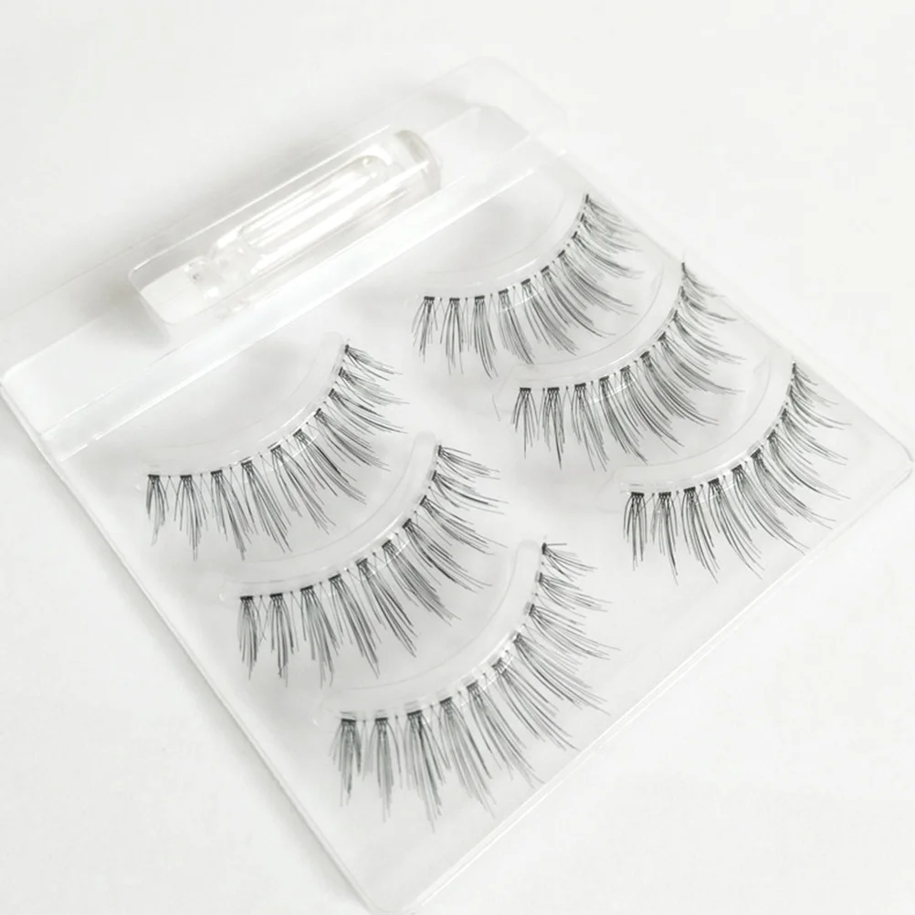 

3Pair Fake Eyelashes Kit Long Thick Natural-Looking False Lashes for Chic Makeup Effect Dancers Movie Stars Comfortable All-Day