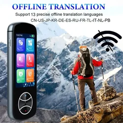 Top Smart  AI Translator Voice Multi 137 Languages Portable Audio Support 3 Inch Touch Screen Photo Offline Record Translation