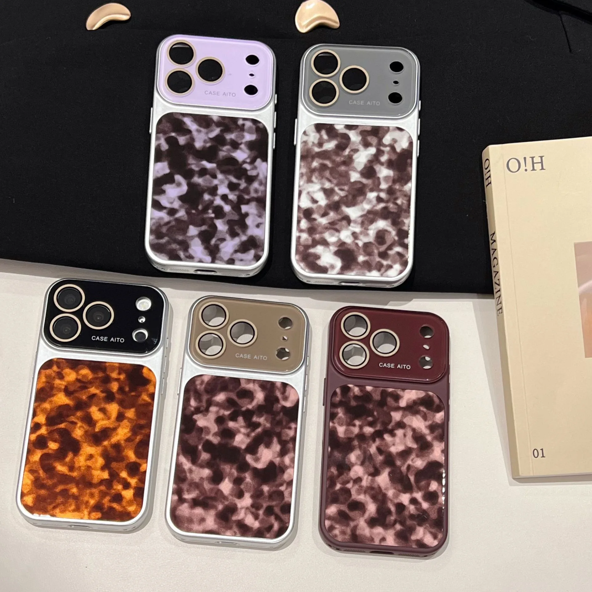 Leopard Print Large Window Suitable for iPhone 17 Promax Phone Case 16Pro All Inclusive 15 Anti Drop 14 13 Protective Cover