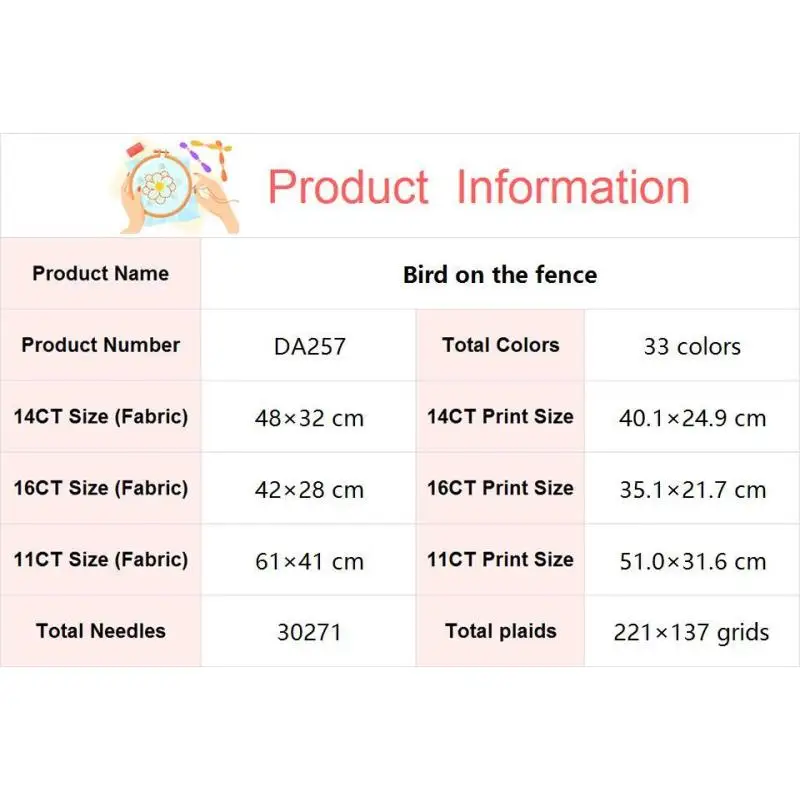 Uccelli sulla recinzione Paesaggio invernale Kit punto croce Aida 14ct 16ct 11ct Kit ricamo cucito in tessuto stampato contati bianchi