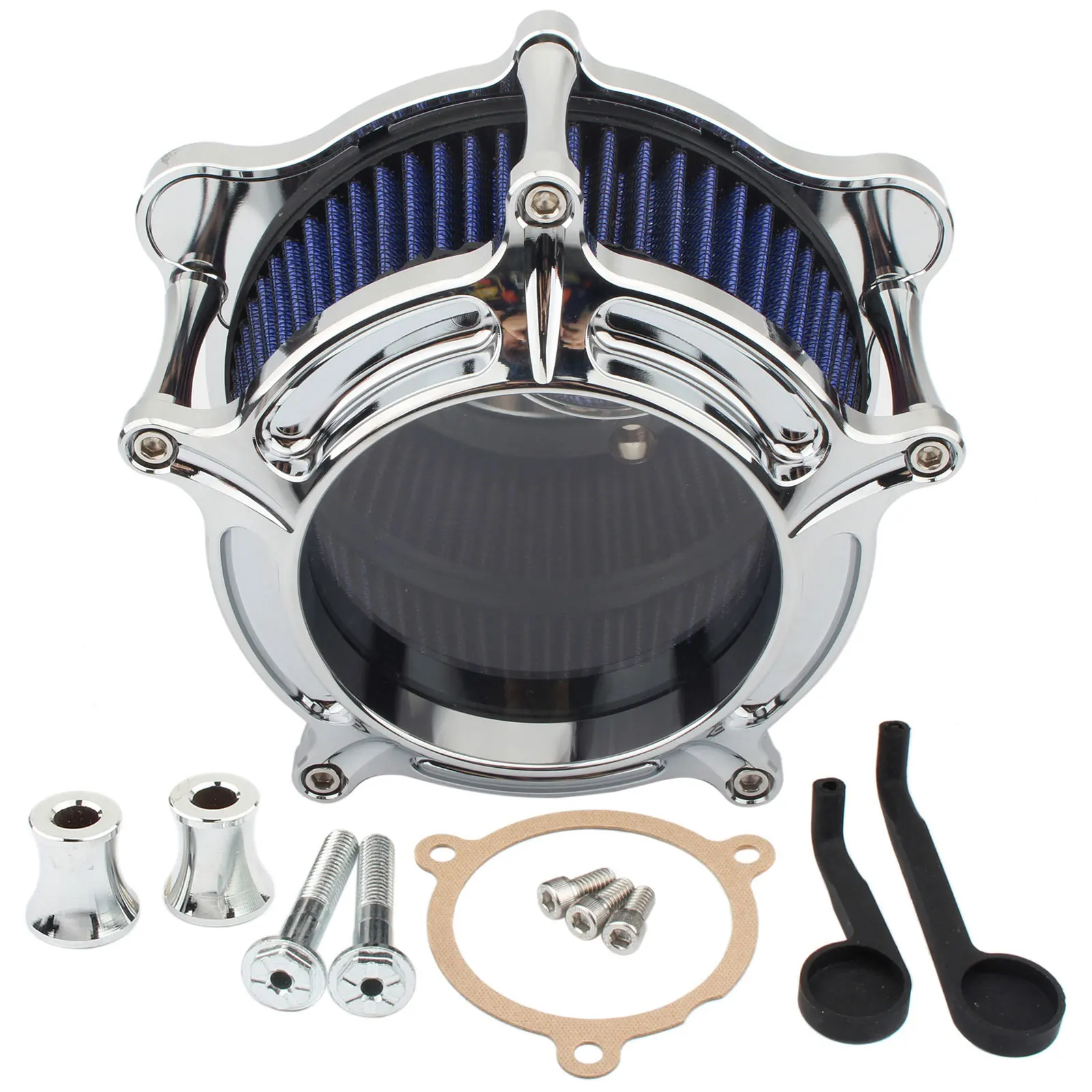 

For Harley Sportster Iron Softail FXSTF Touring FLHRC FLHTC Dyna FXDC Moto Turbine Clarion Air Cleaner Chrome Intake Filter