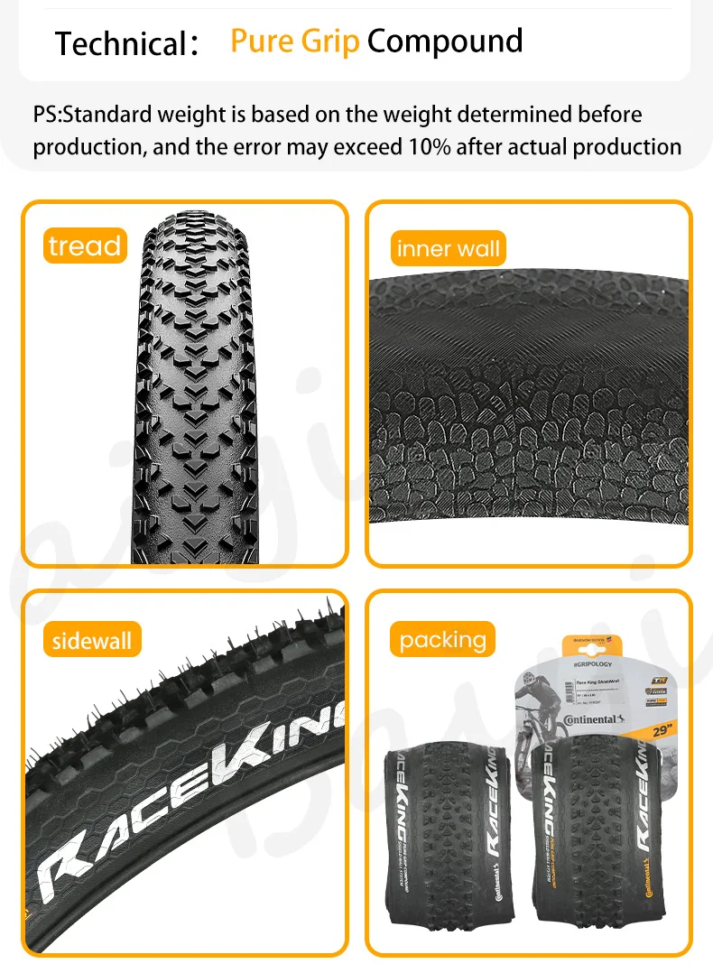 Continental Race King Reifen Felge 29 26 27 MTB 180TPI Fahrrad Faltreifen Pannensicher Mountainbike Tubeless Reifen Pneu Aro 29 – Detail 10
