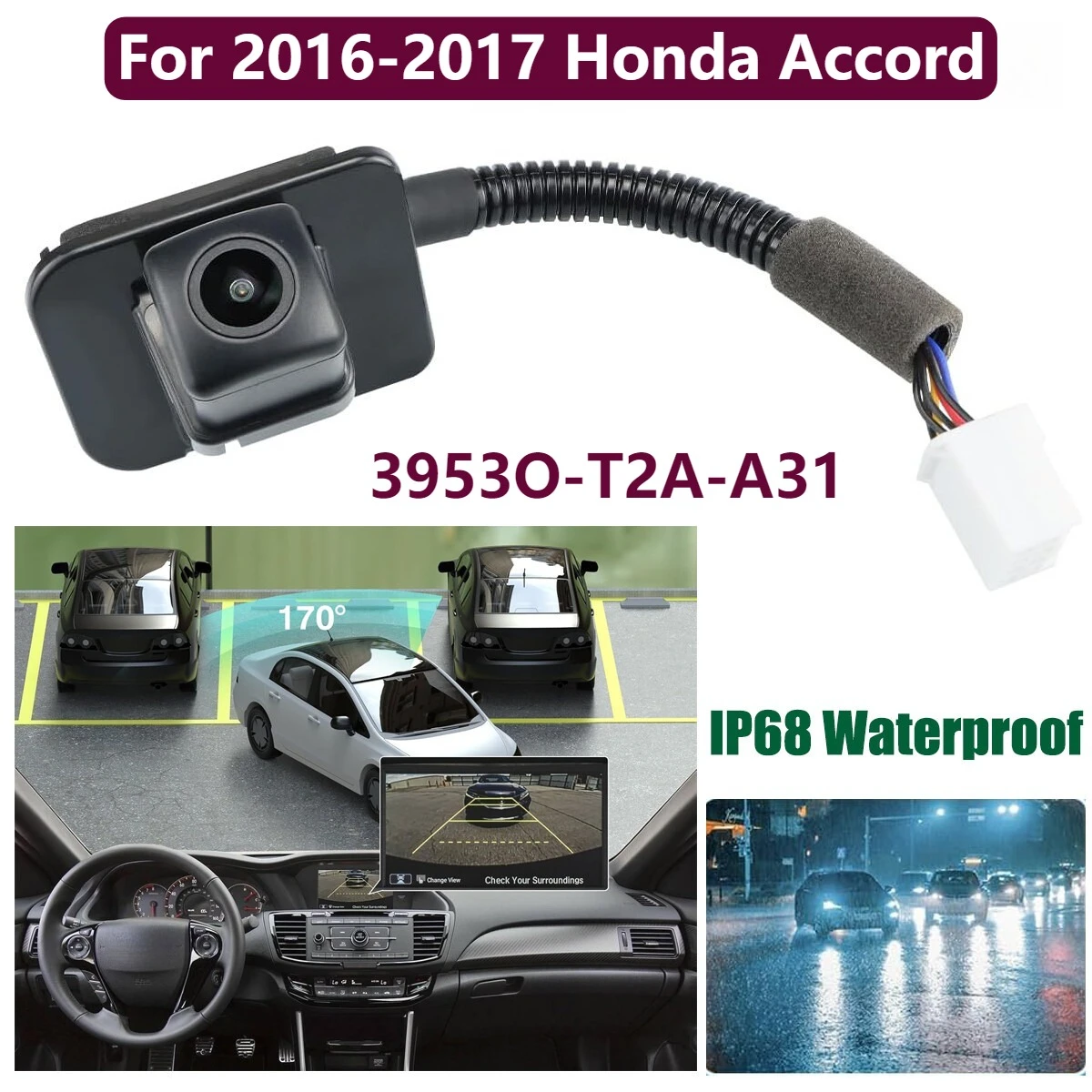 

Для резервной камеры Honda Accord 2016-2017 39530-T2A-A31 Модель США