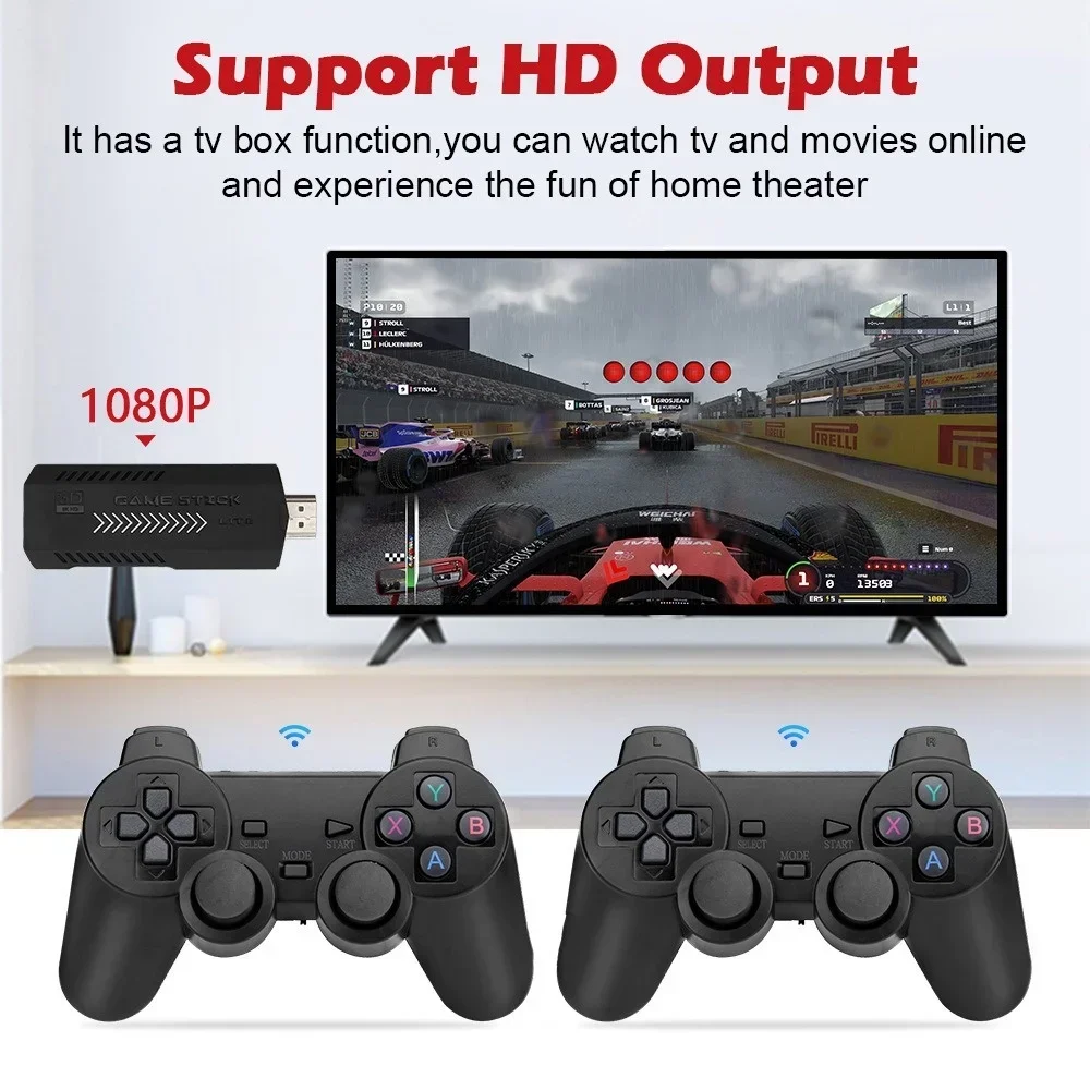 X2 فيديو ريترو لعبة وحدة التحكم عصا HD 64G ريترو الكلاسيكية لعبة مزدوجة وحدات تحكم لاسلكية لعبة فيديو وحدات التحكم للهدايا
