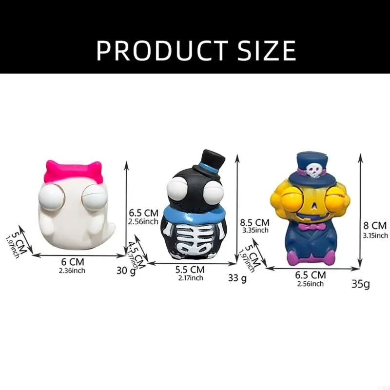 Corb đáng yêu Squeeze Toy Eyes Popping Đồ chơi hoạt hình hài hước cho nam giới bộ xương hoạt hình dễ thương