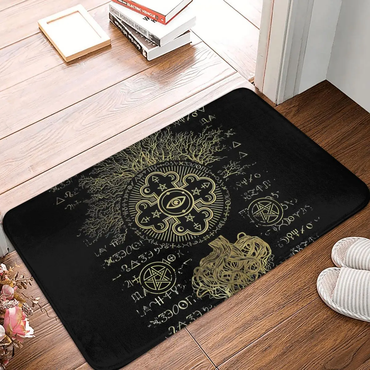 Mystical Alchemy Tree Ornament Ancient Egypt Digital Art Anti-Slip Rug Doormat Kitchen Mat Floor Carpet Home Decorative