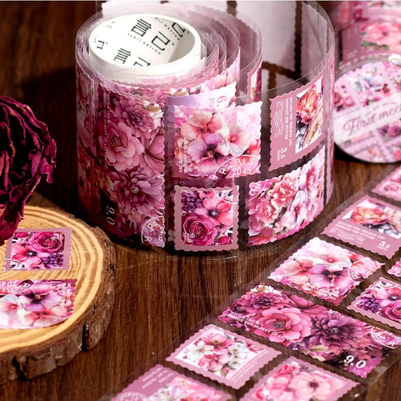 Journal GO 5x200cm Flowers PET Tape Stickers Scrapbooking Album Diy Junk Journal Supplies Card Craft diy Floral Masking Tape