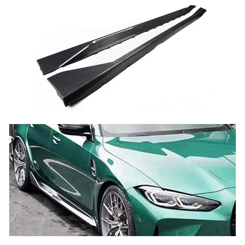 

High Quality Dry Carbon Fiber Car Side Skirts Extension For BMW M3 G80 MP Style Competition 2021+ Side Skirts