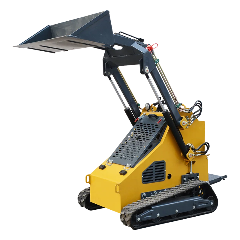 Customized Walk Behind Skid Loader High-Precision Mini Skid Steer Loader Strong Engine 420kg Auto Leveling Track Small Loaders