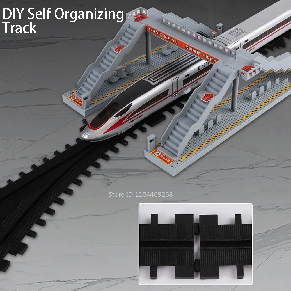 ขนาด 1:60 FuXing รถไฟความเร็วสูงของเล่นรถรีโมทคอนโทรลไฟฟ้าจําลองเสียงประกาศรถไฟเสียงของขวัญ