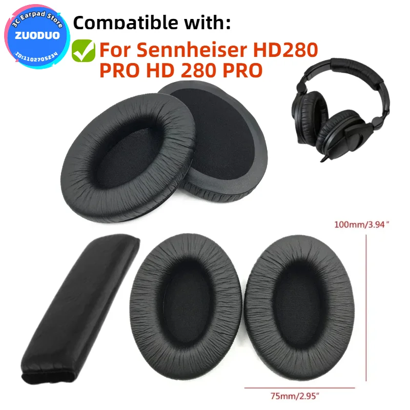 

Replacement Headband Repair for Sennheiser HD280 PRO HD 280 PRO Heaphones PU and Soft Memory Foam Top Headband and Ear Pad