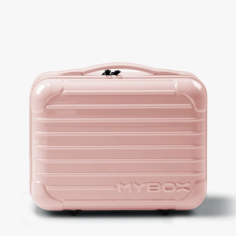 

Pink 12 Inch Unisex Light Luxury Portable Hand Makeup Case with Trolley Sleeve