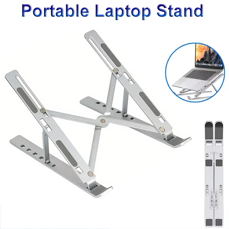 Foldable Laptops Stand Foldable Aluminum Alloy For Macbook Air Laptop Notebook Holder Cooling Bracket Home Office Desk Accessory