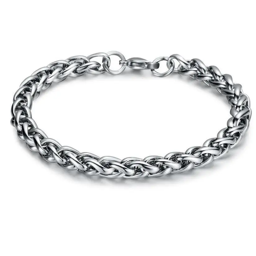 HNSP 3MM-8MM Stainless Steel Hand Chain Bracelet For Men Male Jewelry Punk Accessories