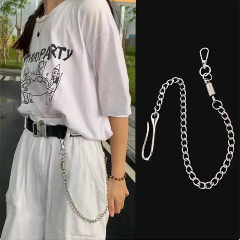 Hip Hop Pants Chain Secure Travel Wallet Chain Heavy Duty Jeans Link Coil Leash