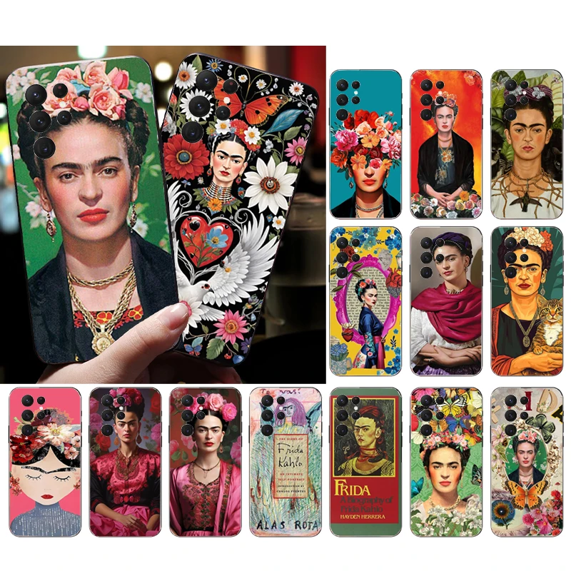 Frida-Kahlo capa de telefone para Samsung S25 S24 S23 S22 S21 Ultra S24 S23 S22 S21 S25 Plus S24 S25 FE