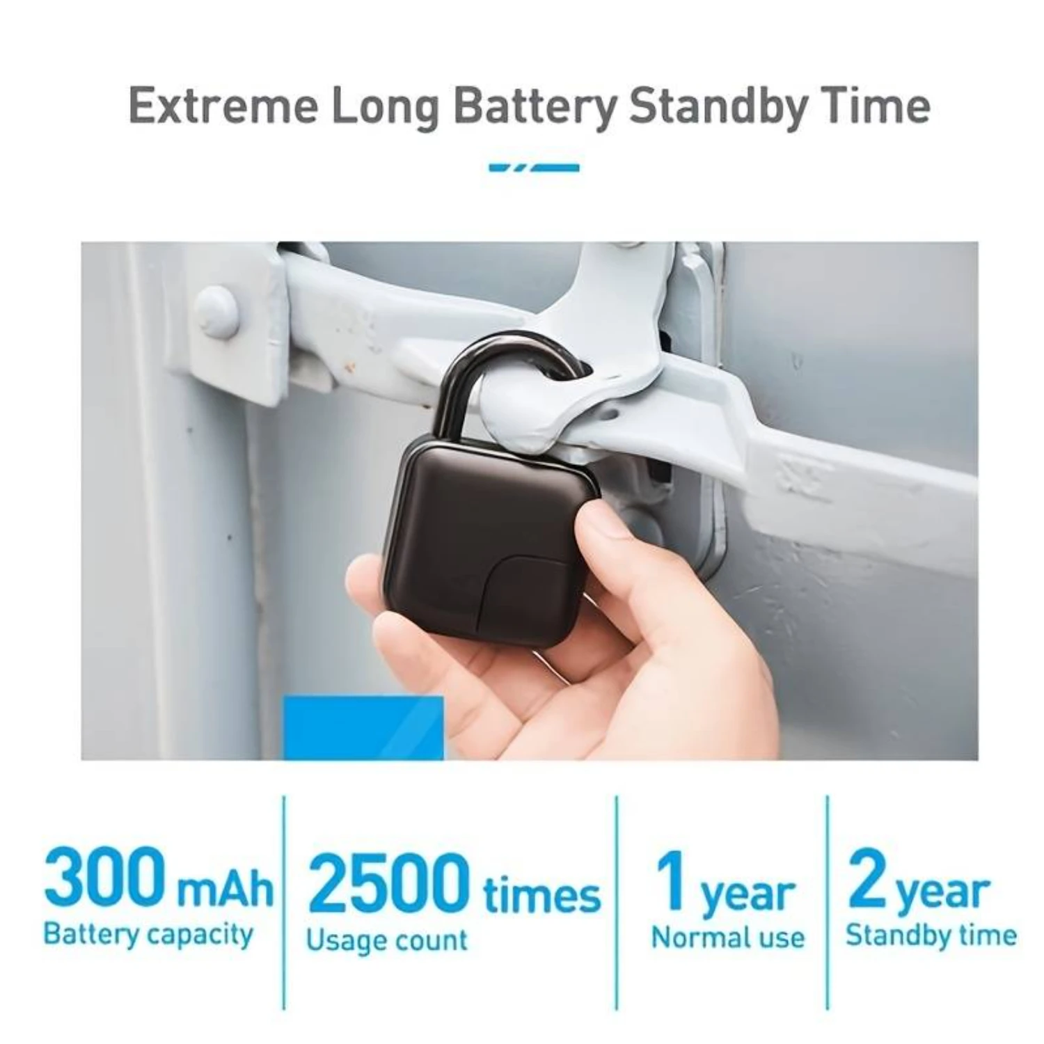 Smart USB Rechargeable Bluetooth Fingerprint Padlock for Gate, Locker, Luggage - Tuya App Controlled Anti-Theft Electronic Lock