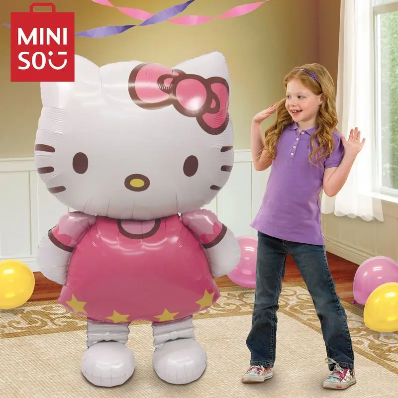 MINISO HelloKitty Large cartoon aluminum film balloon baby first birthday theme party layout DIY decoration