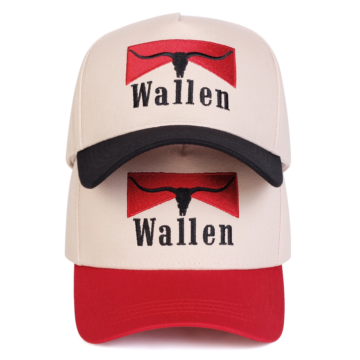 Unisex WALLEN Baseballkappen mit Buchstabenstickerei, Frühling und Herbst, verstellbare Freizeithüte für den Außenbereich, Sonnenschutzhut, Sportkappe – Detail 1