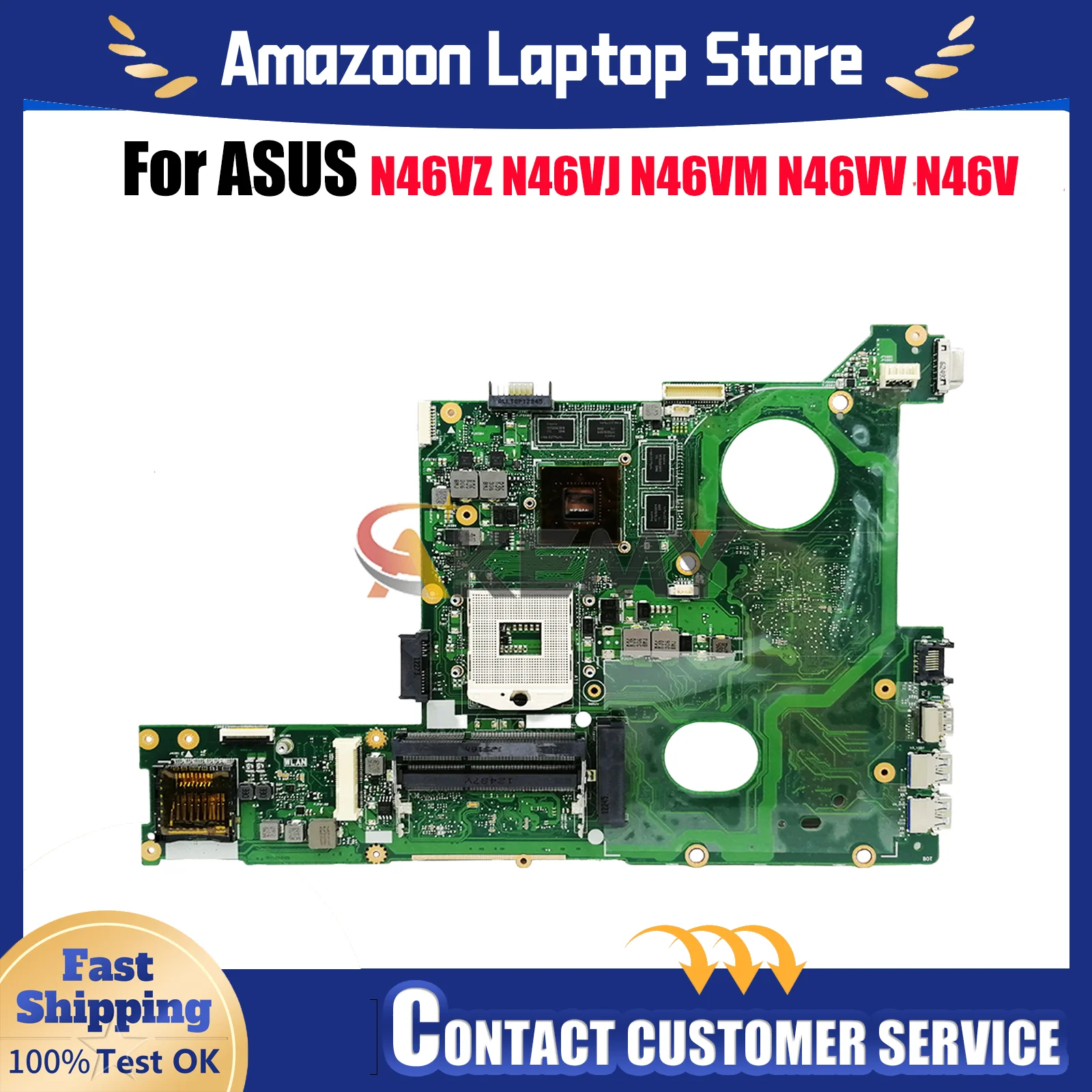 

N46VZ Материнская плата для ноутбука ASUS N46VM N46VZ N46V N46VJ N46VV N46VB Материнская плата для ноутбука в наличии 100% тестирование ОК быстрая доставка
