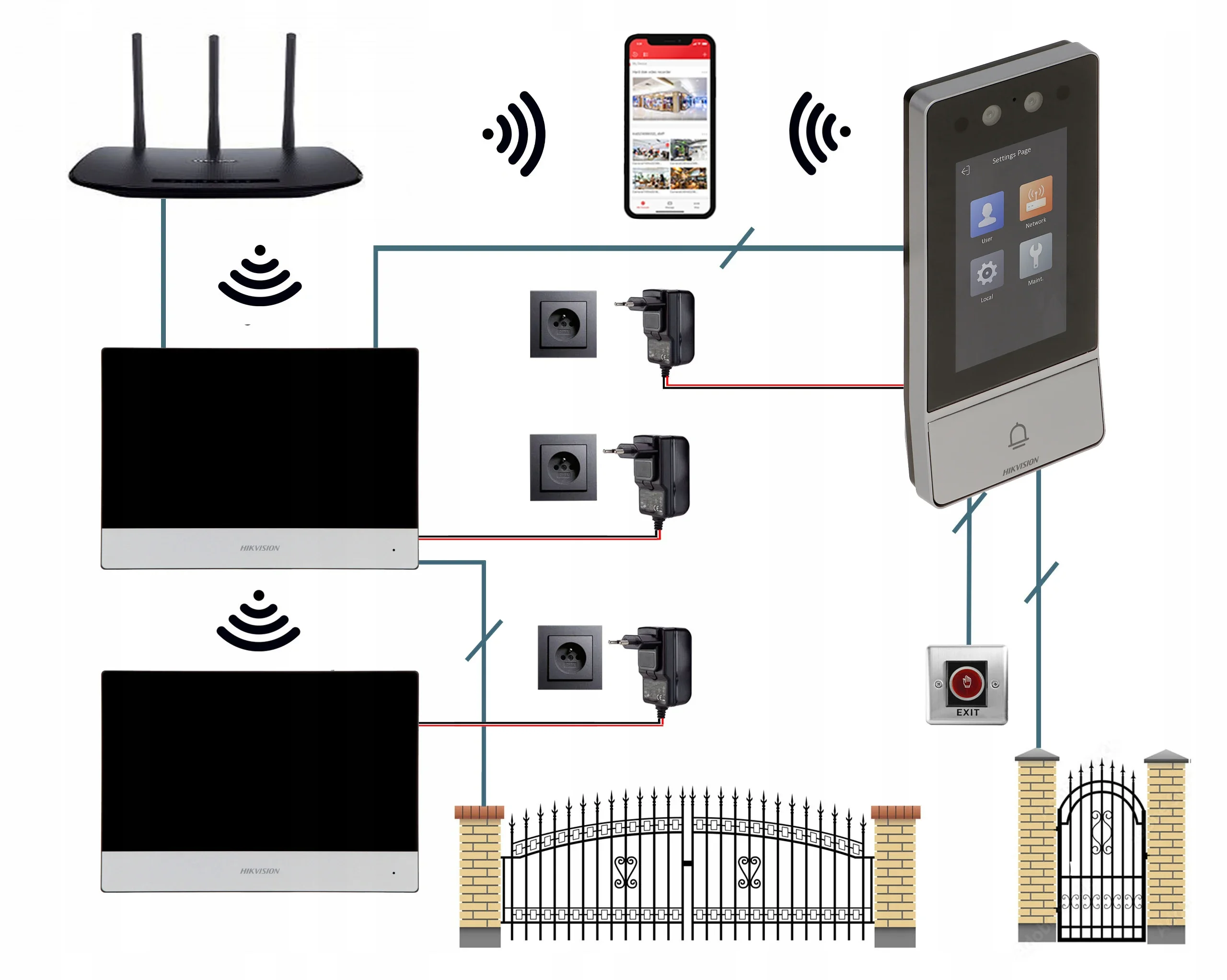 Hikvision DS-KV9503-WBE1 Metal Vandal-Resistant wifi RFID Facial Recognition IP Villa Door Station with DS-KH6320-WTE1 monitor