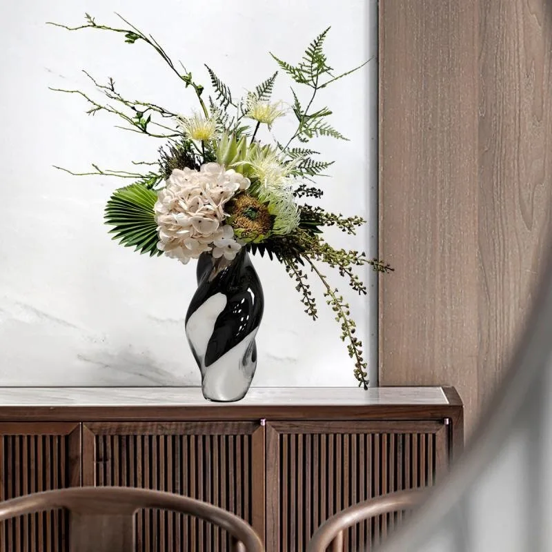 High-end light luxury simulated flower fake flower decoration, hotel sales office, model room, front desk entrance
