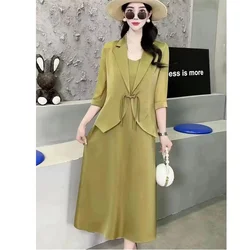 Summer 2023 New Female Korean High-end Suit With Meat Cover Slim And Fashionable And The Two-piece Suit Skirt With Age Reduction