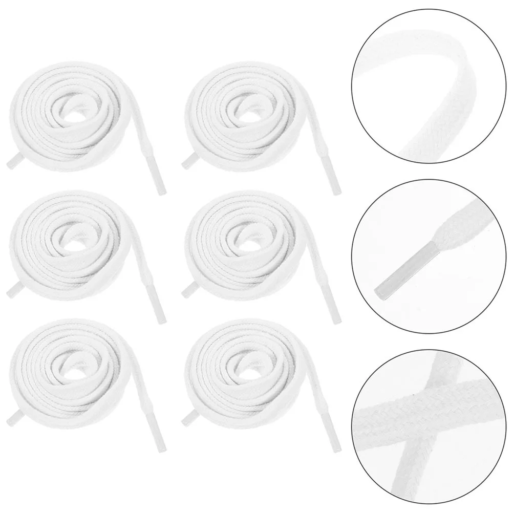 

4Pairs Replacement Shoelaces Flat Cotton Durable Shoes Lace Sports Sneakers Casual String 120cm Replacement Shoelaces