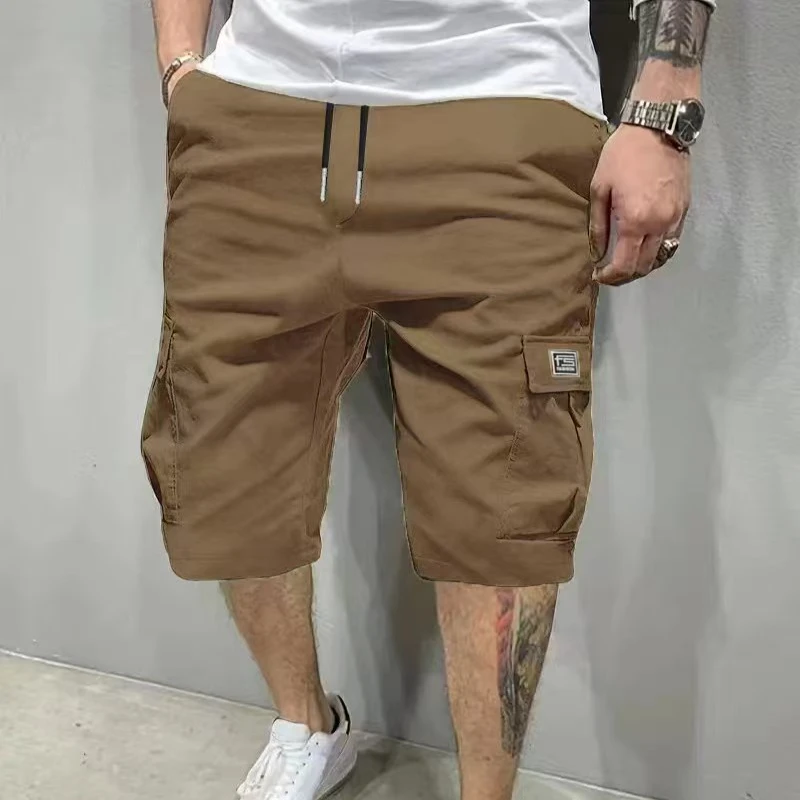 Summer New Mens Cargo Shorts Fashion Korean Version Loose Five Quarter Pants Men's Multi-pocket Straight Casual Short Pants