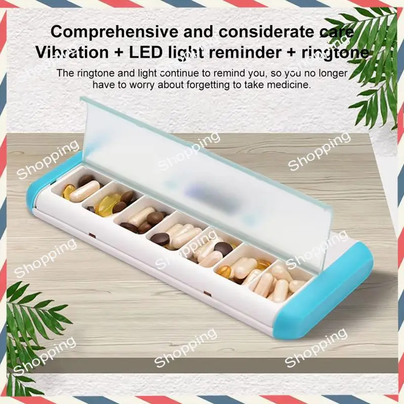 M20K Smart Pill Organizer Electronic Timing Reminder Storage Case Timer Weekly Pills Container Alarm Box For Traveling Coffee Wh